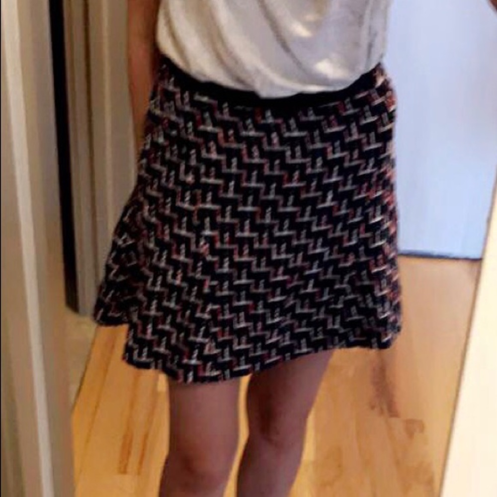 H&M Navy / White / Red Tweed Skirt